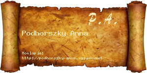 Podhorszky Anna névjegykártya