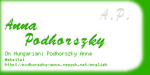 anna podhorszky business card